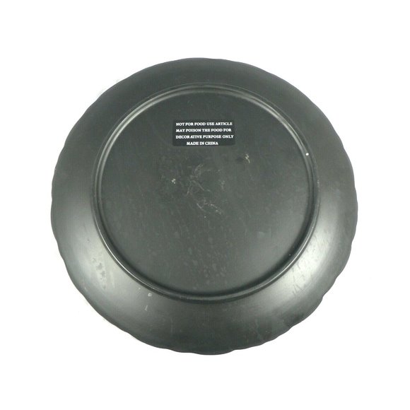 Asian Decorative Plate and Easel Rose Floral Scallop Edge - Picture 9 of 10